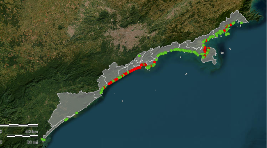 Mapa de Qualidade das Praias – CETESB